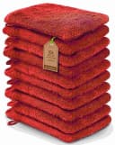 NatureMark Frottier-Waschhandschuh 10er-Set 100% Baumwolle Rot Bild 2