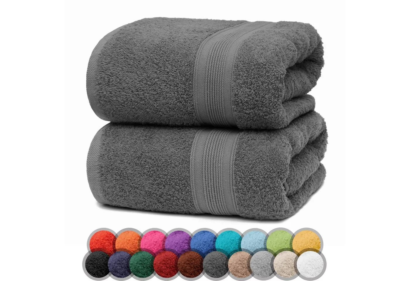 NatureMark Duschtuch 2er-Set Anthrazit Grau 100% Baumwolle - Bild 2
