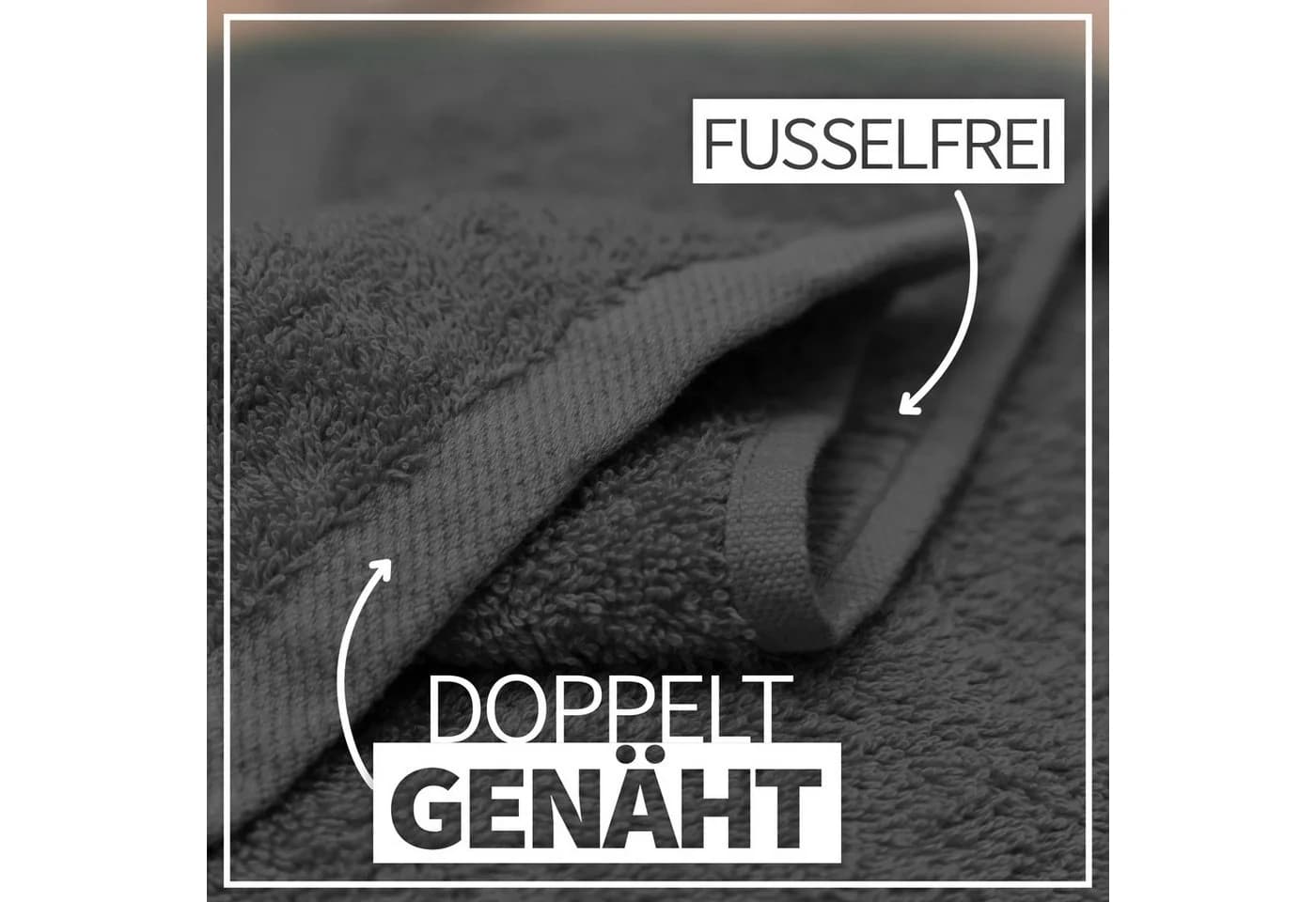 NatureMark Duschtuch 2er-Set Anthrazit Grau 100% Baumwolle - Bild 5