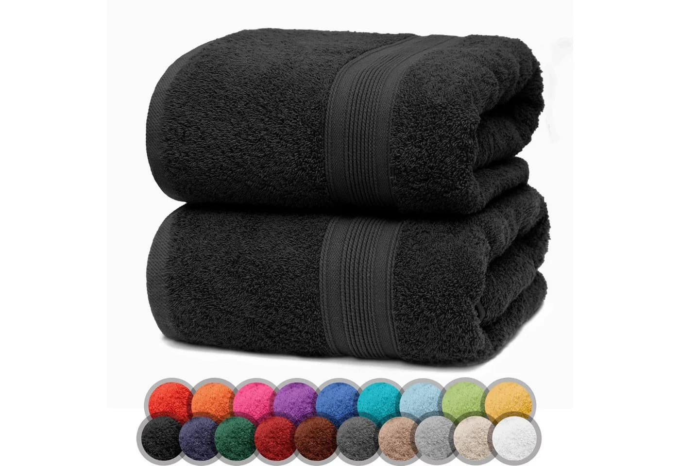 NatureMark Duschtuch 2er-Set Schwarz 100% Baumwolle - Bild 2