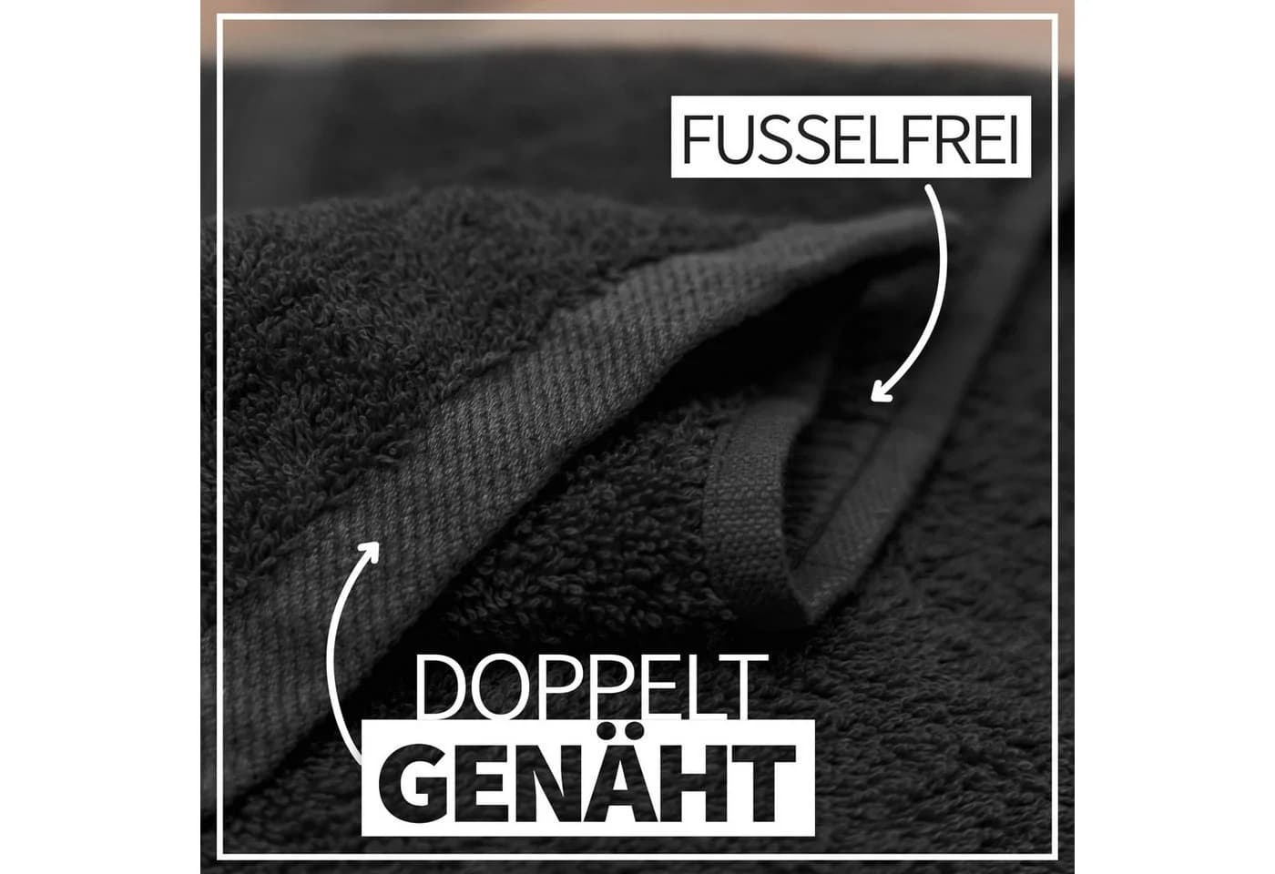 NatureMark Duschtuch 2er-Set Schwarz 100% Baumwolle - Bild 5