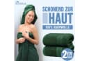 NatureMark Badetuch 2er-Set 100% Baumwolle Dunkle Grüne Farbe Bild 1