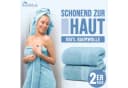 NatureMark Badetuch 2er-Set Frottier 100x150cm Hellblau Bild 1