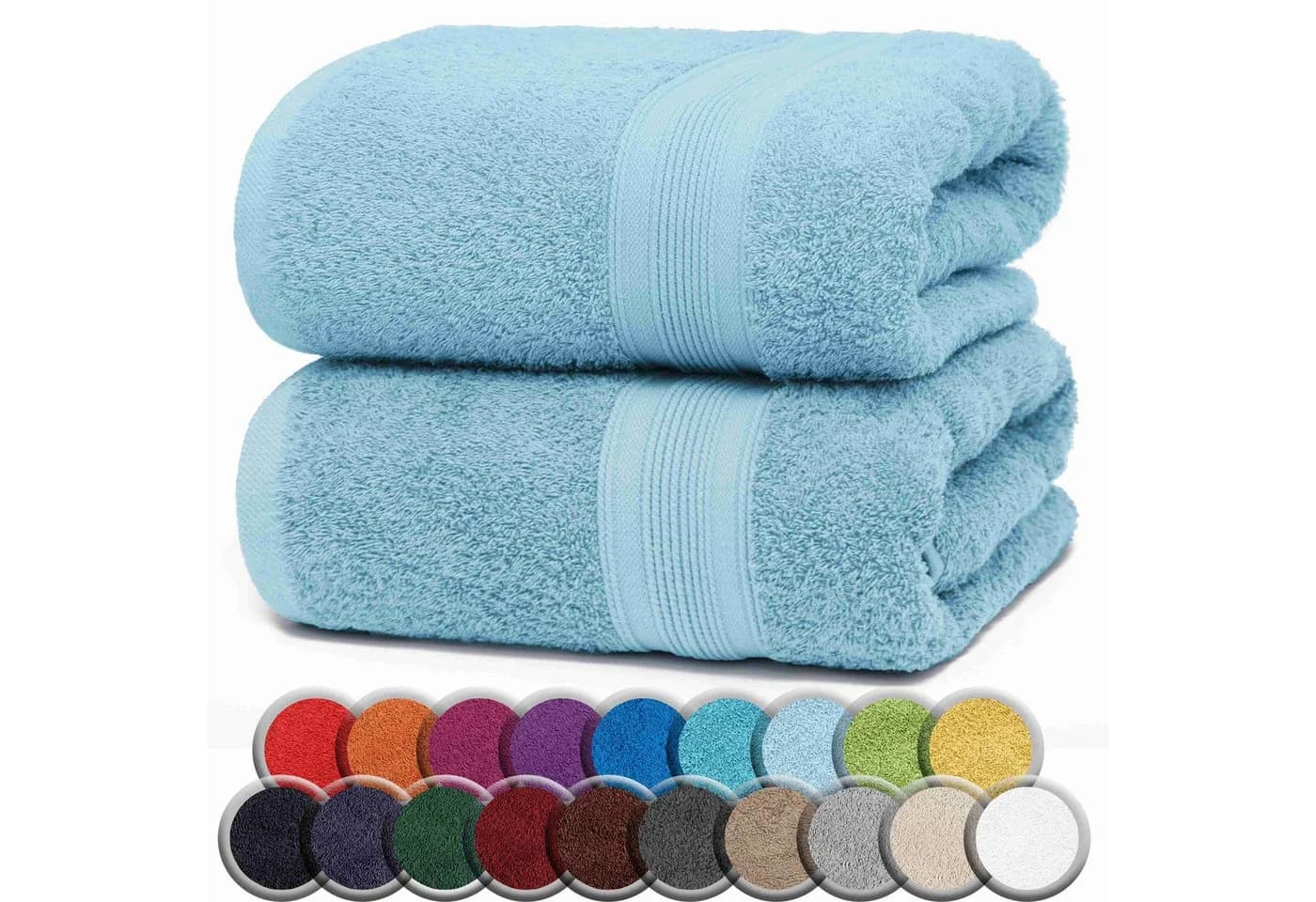 NatureMark Badetuch 2er-Set Frottier 100x150cm Hellblau - Bild 2