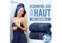 NatureMark Badetuch 2er-Set 100x150cm Baumwolle Navy Blau Bild 1