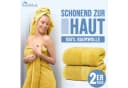 NatureMark Badetuch 2er-Set Frottier 100x150cm 100% Baumwolle Gelb Bild 1
