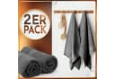 NatureMark Saunatuch 100% Baumwolle Anthrazit Grau 80x200cm Bild 1