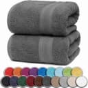 NatureMark Saunatuch 100% Baumwolle Anthrazit Grau 80x200cm Bild 2