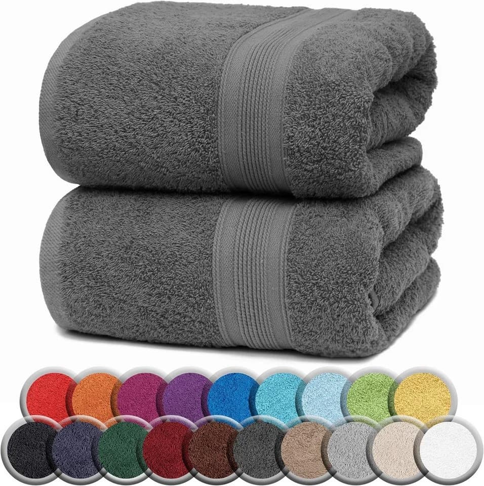NatureMark Saunatuch 100% Baumwolle Anthrazit Grau 80x200cm - Bild 2