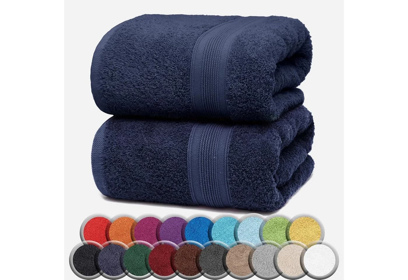 NatureMark Saunatuch 80x200cm Baumwolle 2er-Pack Navy Blau - Bild 2