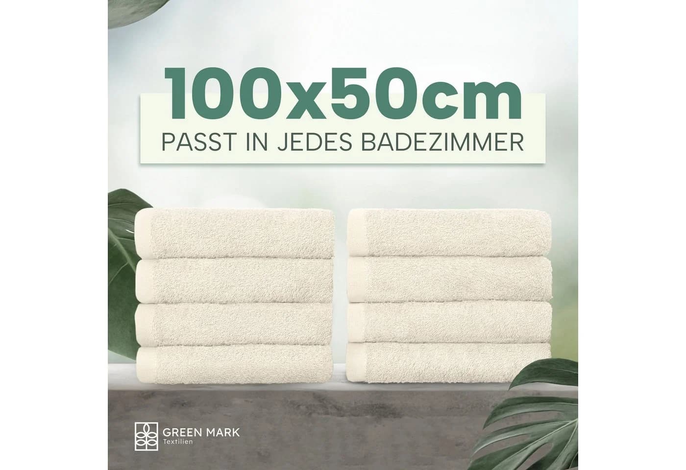 NatureMark Handtücher 8er-Sparpack 100% Baumwolle Weiß - Bild 3