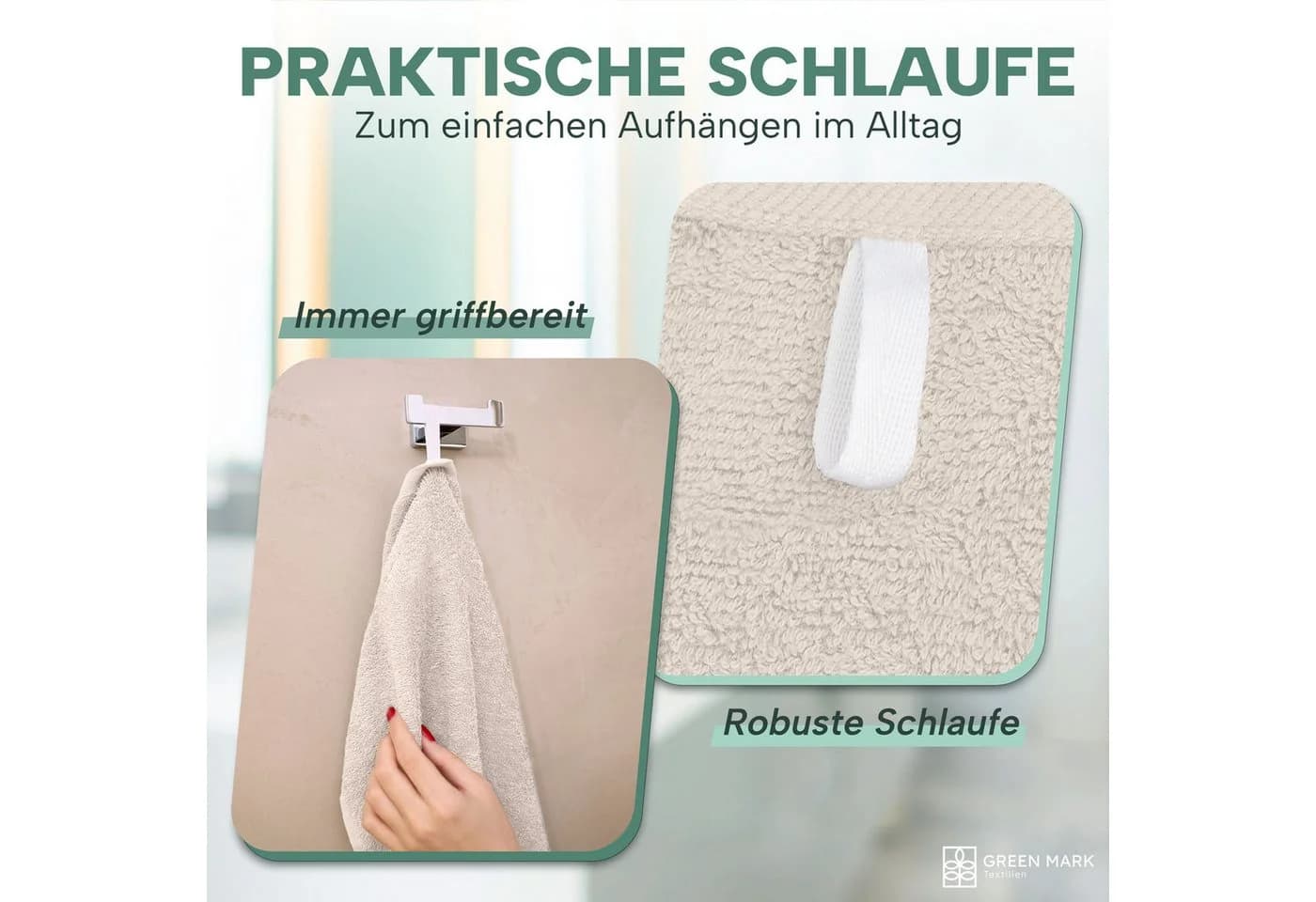 NatureMark Handtücher 8er-Sparpack 100% Baumwolle Weiß - Bild 5