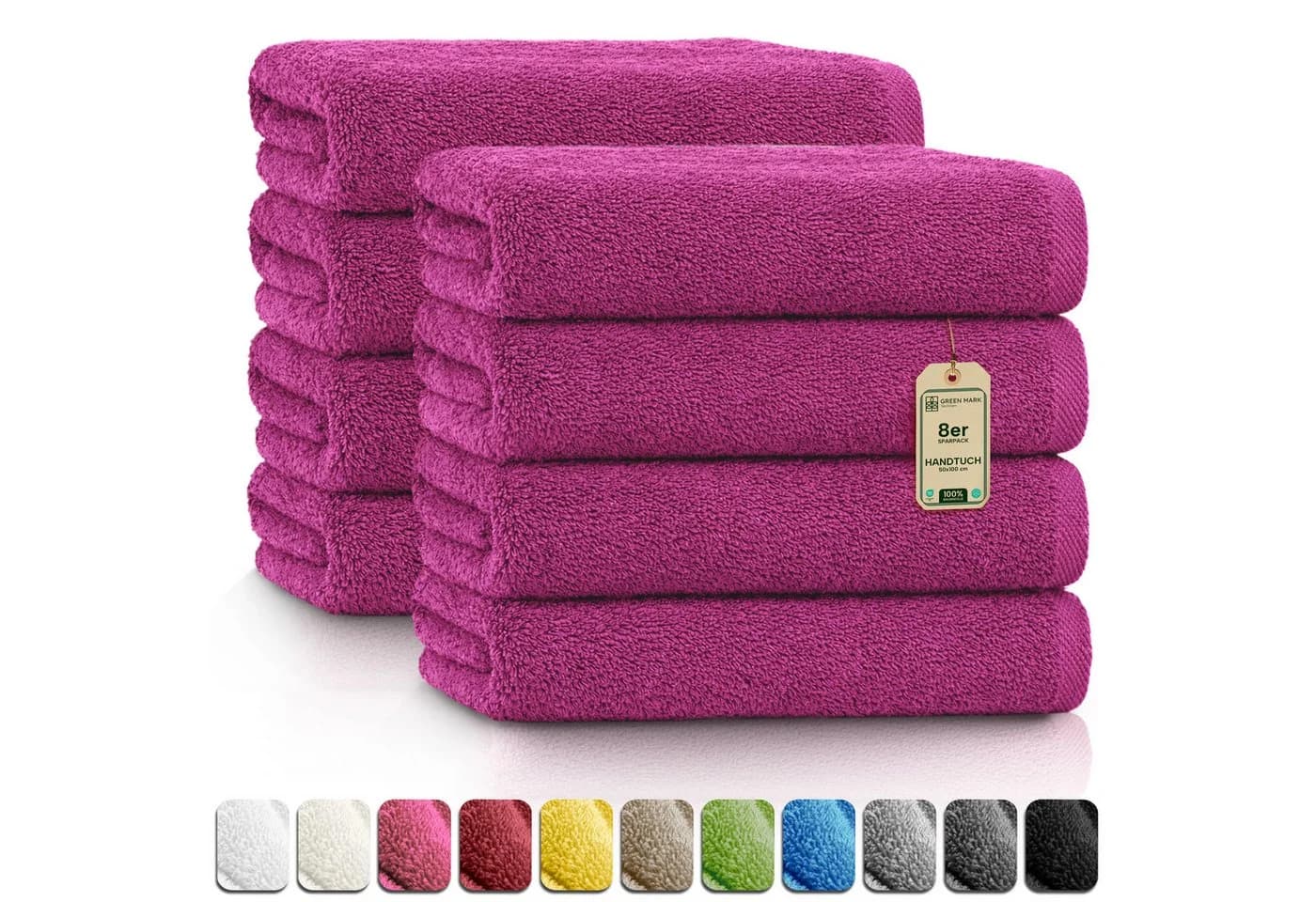 NatureMark Handtücher 8er-Sparpack Rosa 100% Baumwolle - Bild 2