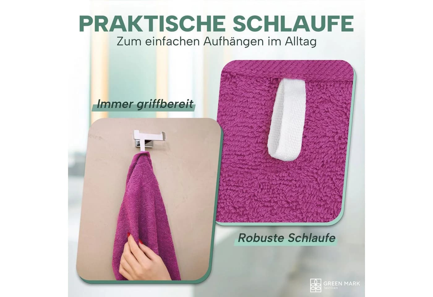 NatureMark Handtücher 8er-Sparpack Rosa 100% Baumwolle - Bild 5