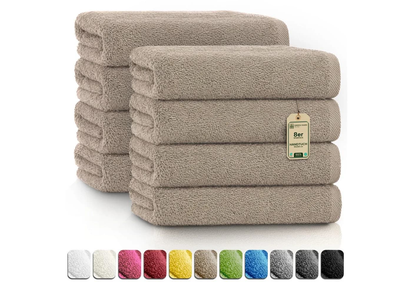 NatureMark Handtücher 8er-Sparpack 50x100cm Baumwolle Sand - Bild 2