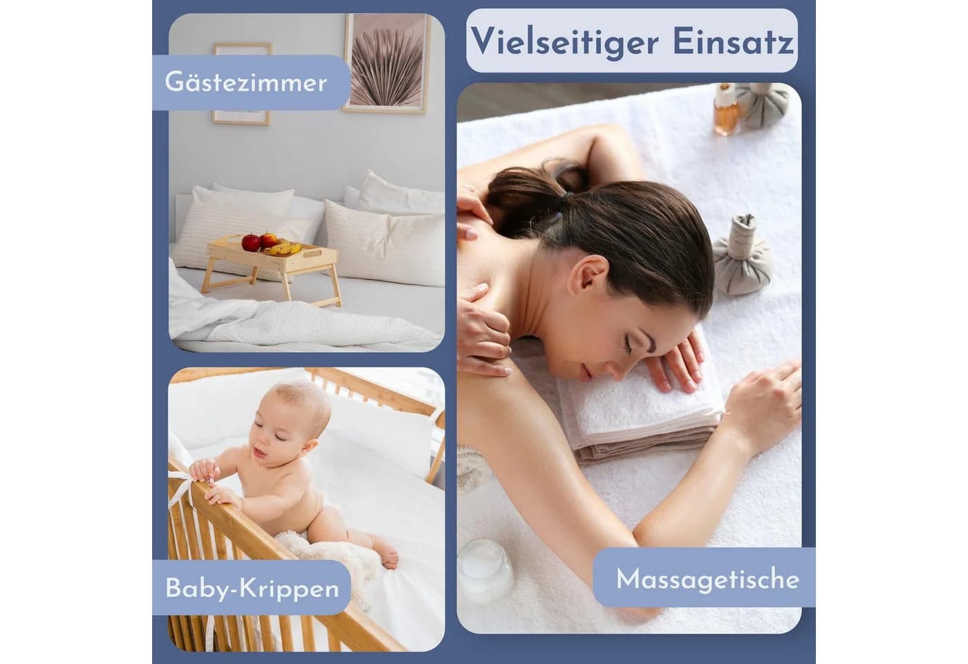 NatureMark Spannbettlaken Frottee Weiß 80% Baumwolle - Bild 5