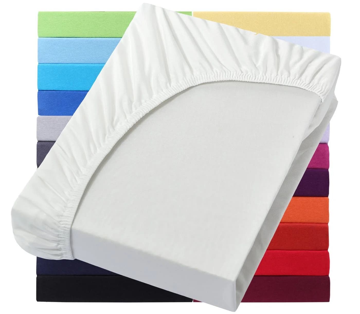 NatureMark Spannbettlaken Jersey Basic 100% Baumwolle Naturweiß - Bild 2