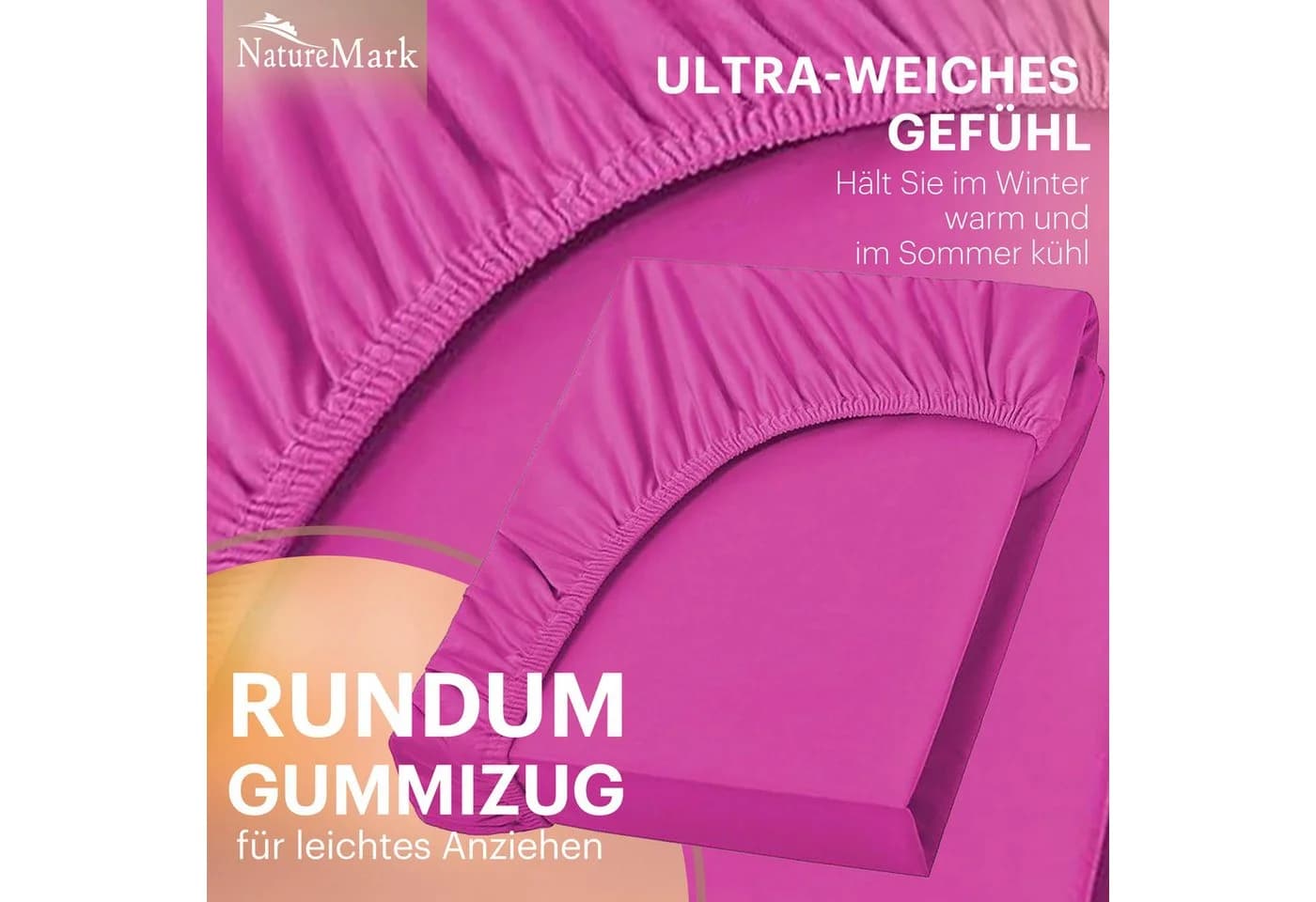 NatureMark Spannbettlaken Jersey Basic Spannbetttuch 100% Baumwolle - Bild 5