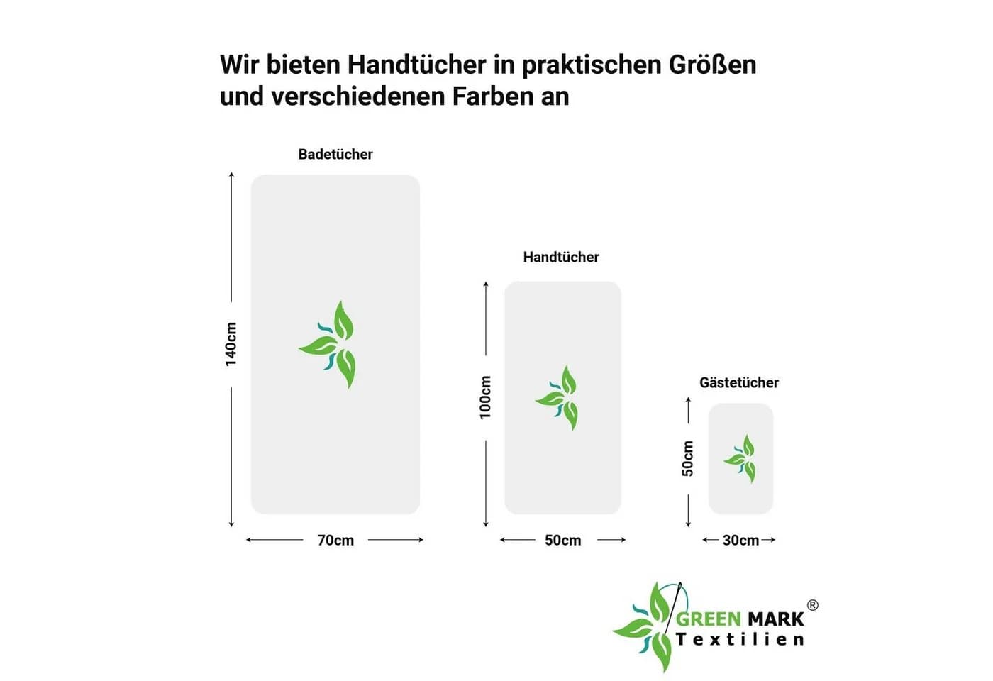 NatureMark Handtuch Set 8 tlg. Schwarz Frottier 100% Baumwolle - Bild 5