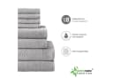 NatureMark Handtuch Set 8 tlg. Frottier 100% Baumwolle Silber grau Bild 3
