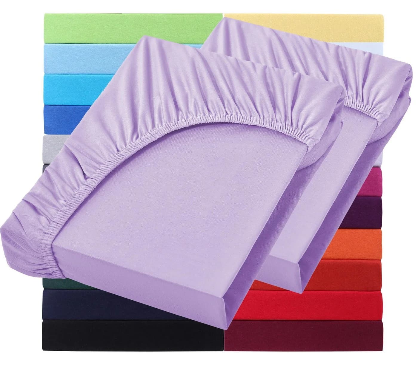 NatureMark Spannbettlaken 2er-Set Jersey 100% Baumwolle Flieder