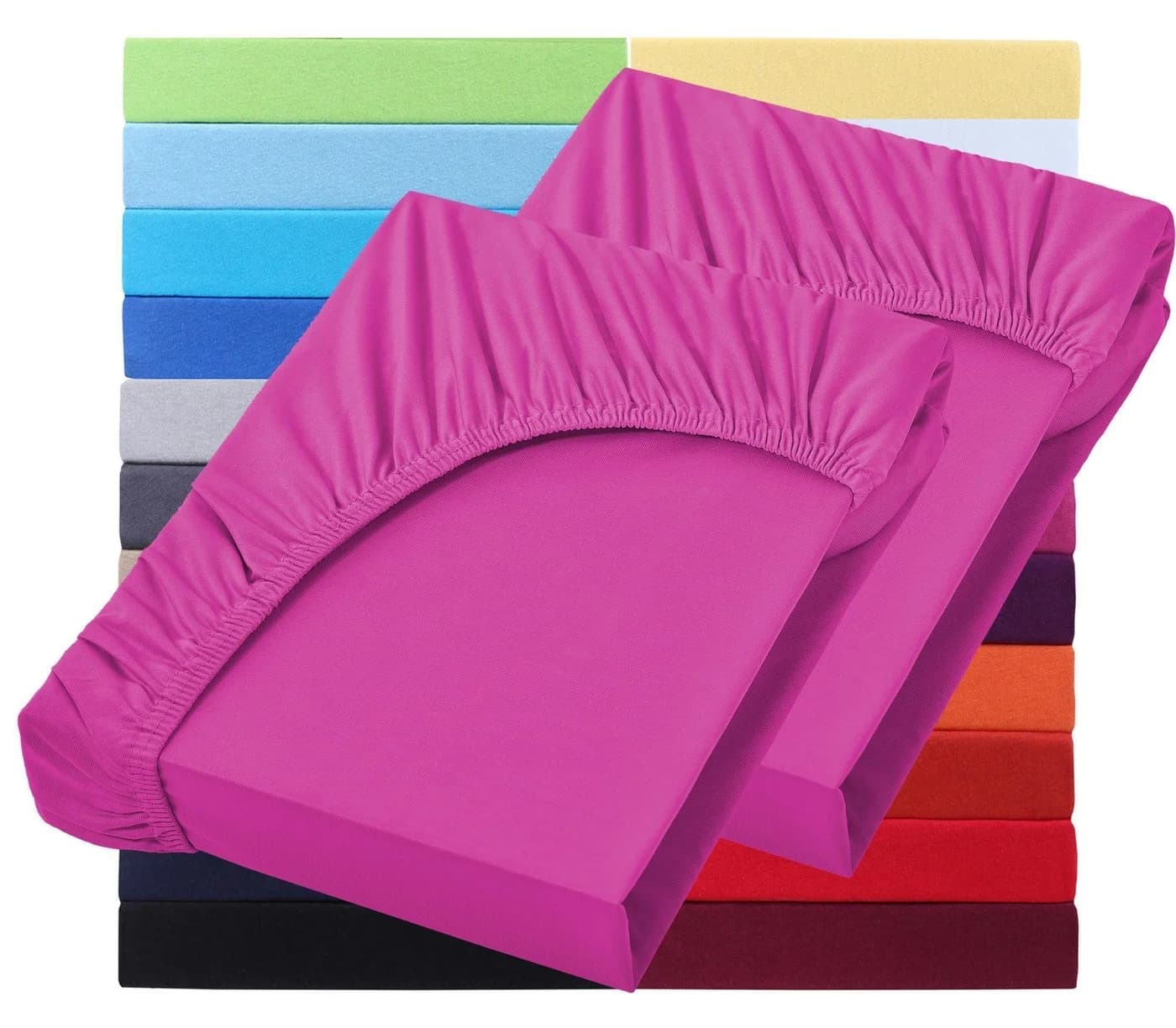NatureMark Spannbettlaken 2er-Set Jersey 100% Baumwolle Pink