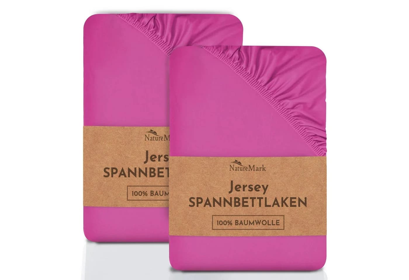 NatureMark Spannbettlaken 2er-Set Jersey 100% Baumwolle Pink - Bild 2