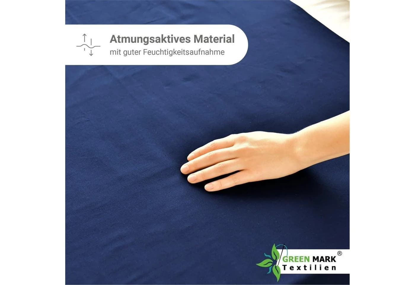 NatureMark Bettlaken 2er-Set Navy Blau 100% Baumwolle - Bild 3