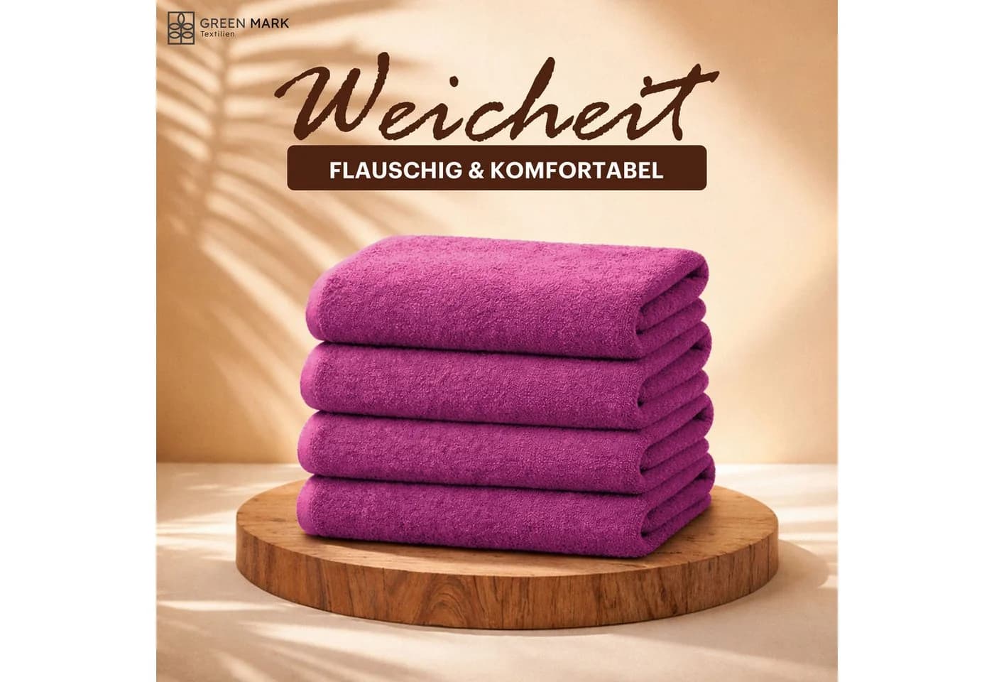 NatureMark Duschtuch 4er-Sparpack Frottier 70x140cm Pink - Bild 3