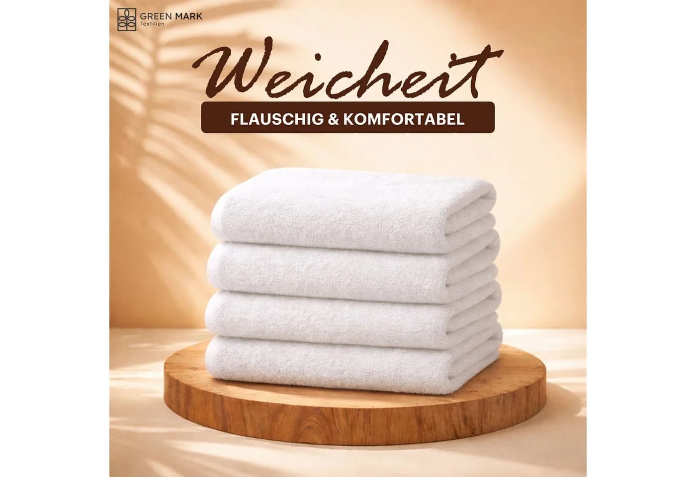 NatureMark Duschtuch 4er-Sparpack Weiß 100% Baumwolle Frottier - Bild 3
