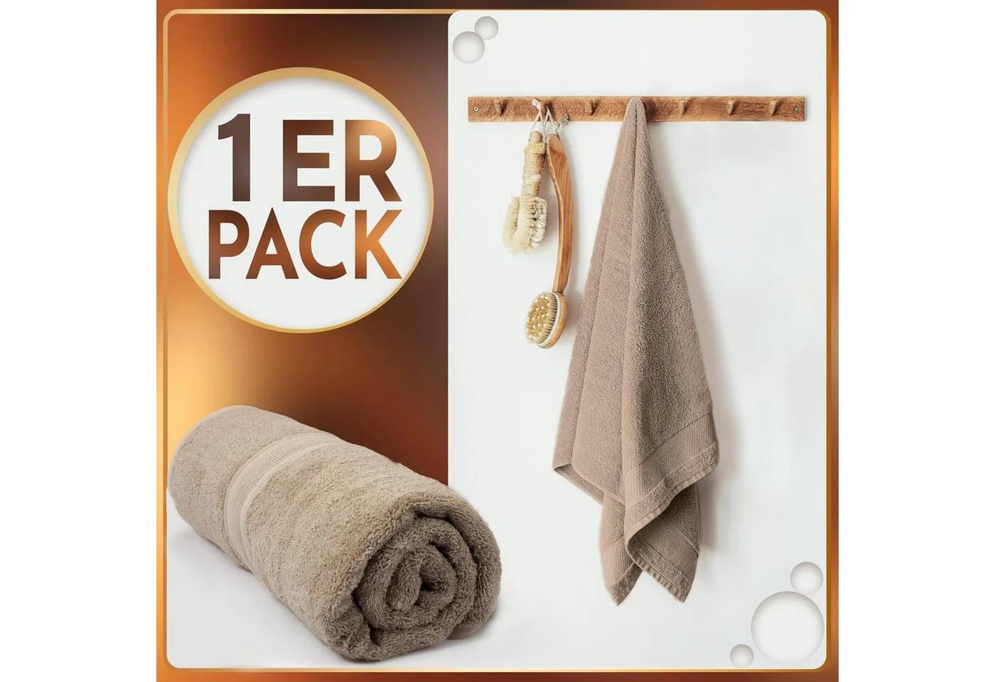 NatureMark Saunatuch Frottier 80x200cm 100% Baumwolle Sand