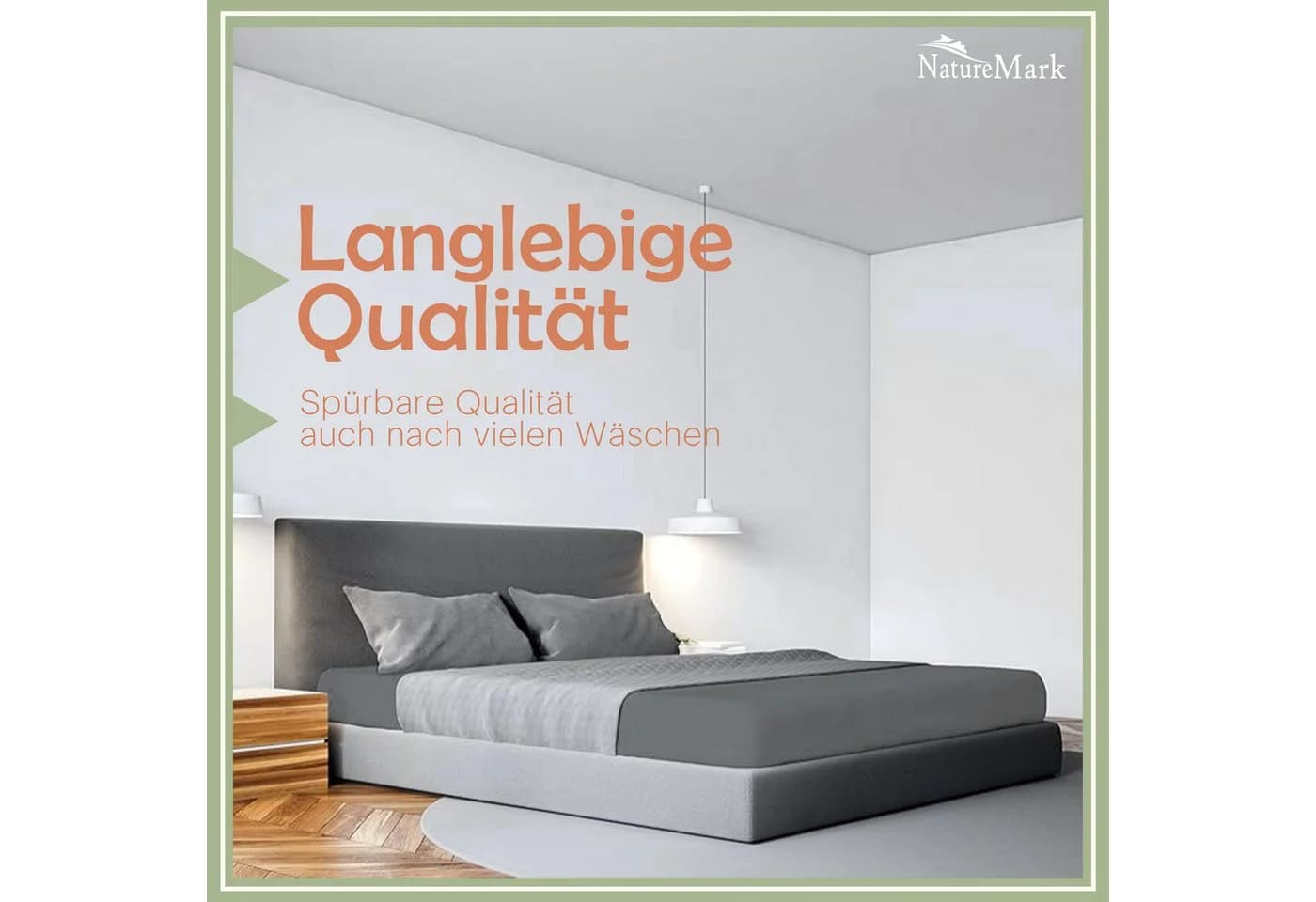 NatureMark Spannbettlaken Gebürstete Mikrofaser Polyester Anthrazit - Bild 3