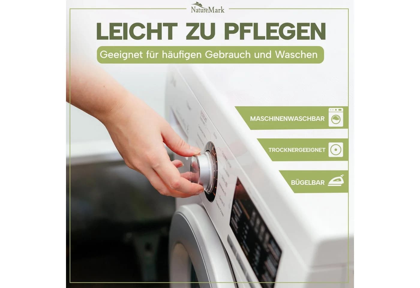 NatureMark Gästehandtuch 12-St. 500gsm 100% Baumwolle Dunkelgrün - Bild 5