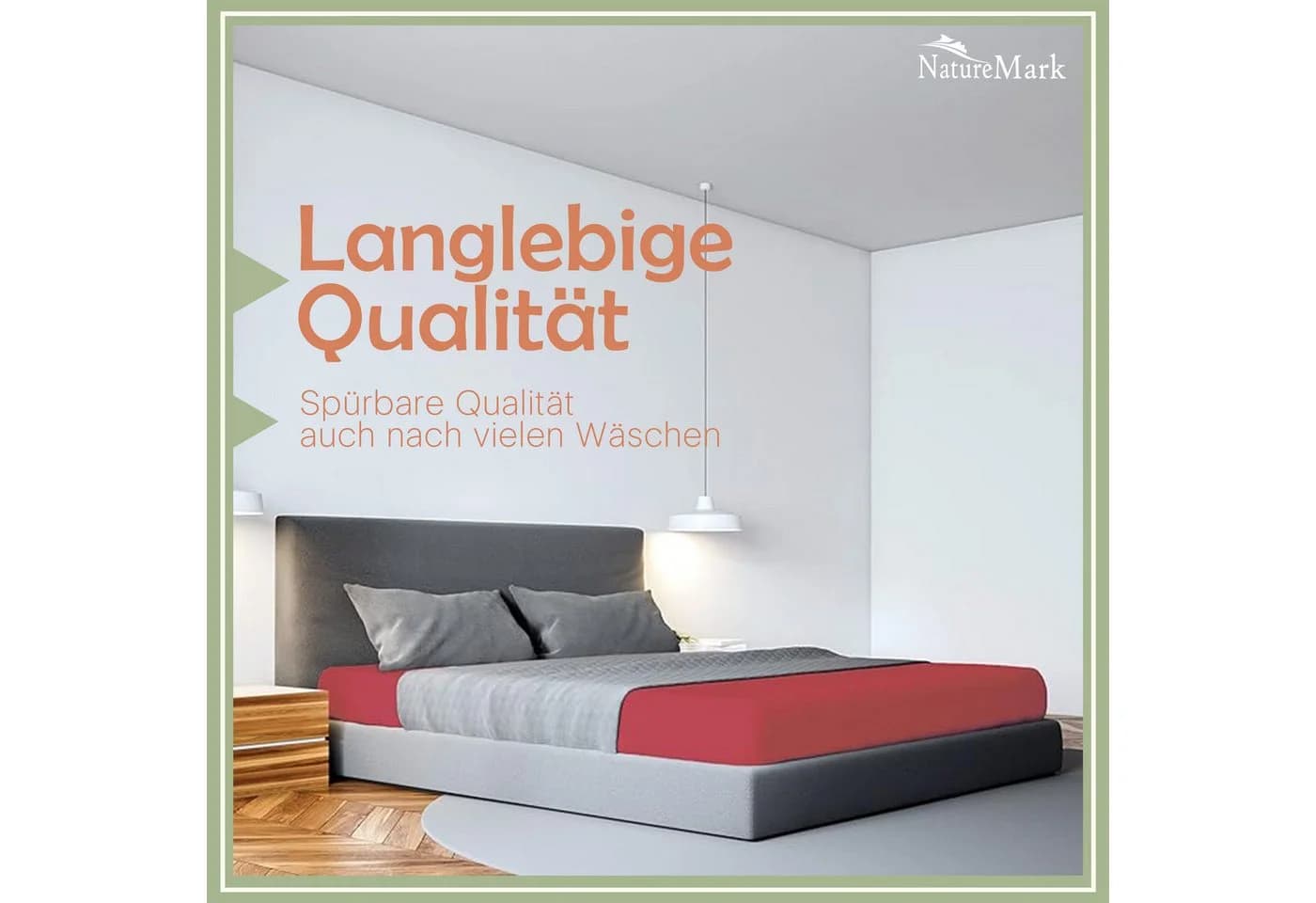 NatureMark Spannbettlaken Mikrofaser 2er-Pack Bordeaux Rot - Bild 3