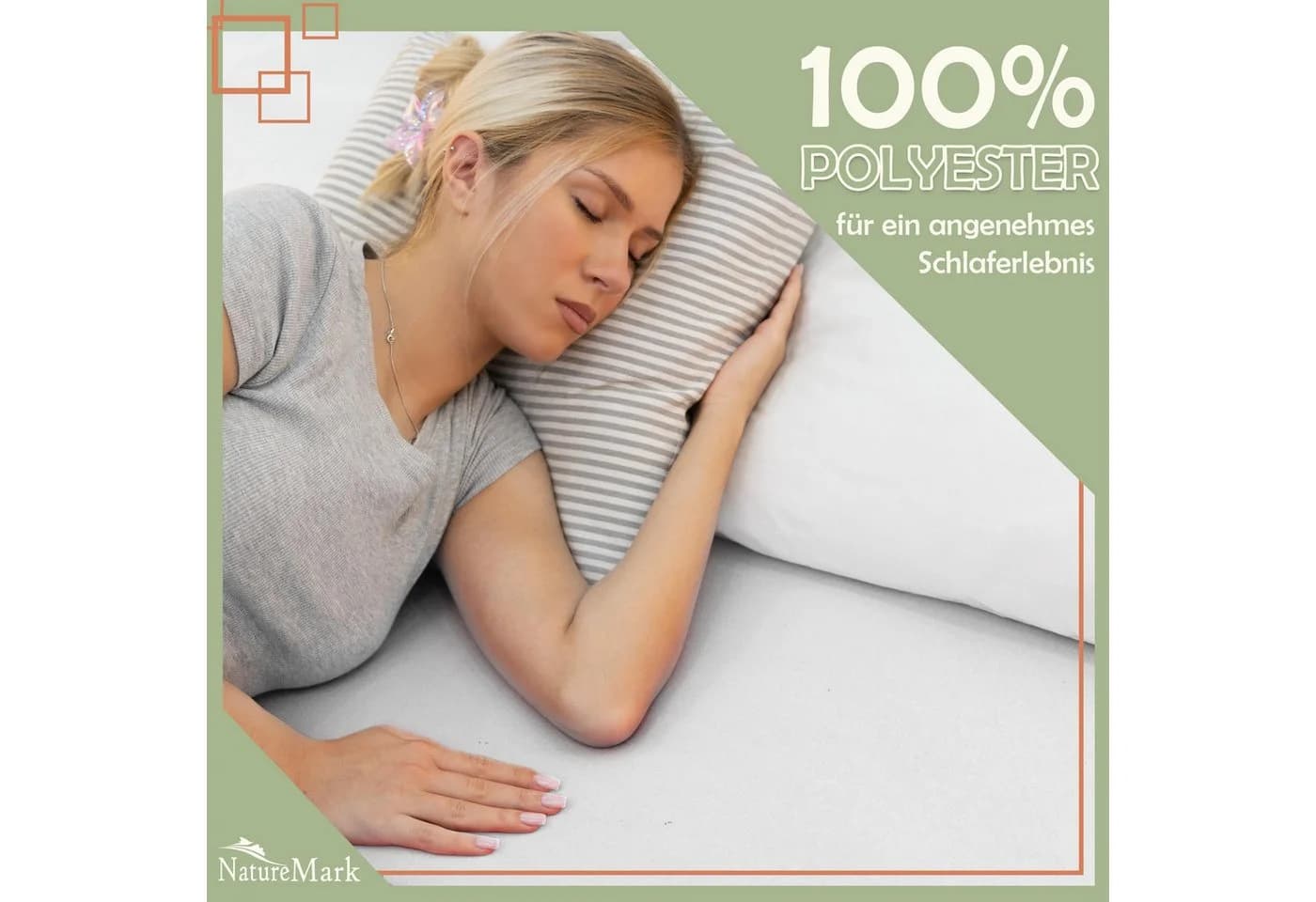 NatureMark Spannbettlaken 90x200cm 2er-Pack Weiß Mikrofaser - Bild 3
