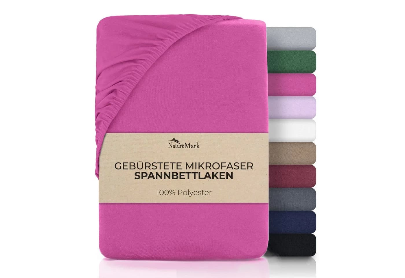 NatureMark Spannbettlaken Rosa Gebürstete Mikrofaser - Bild 2