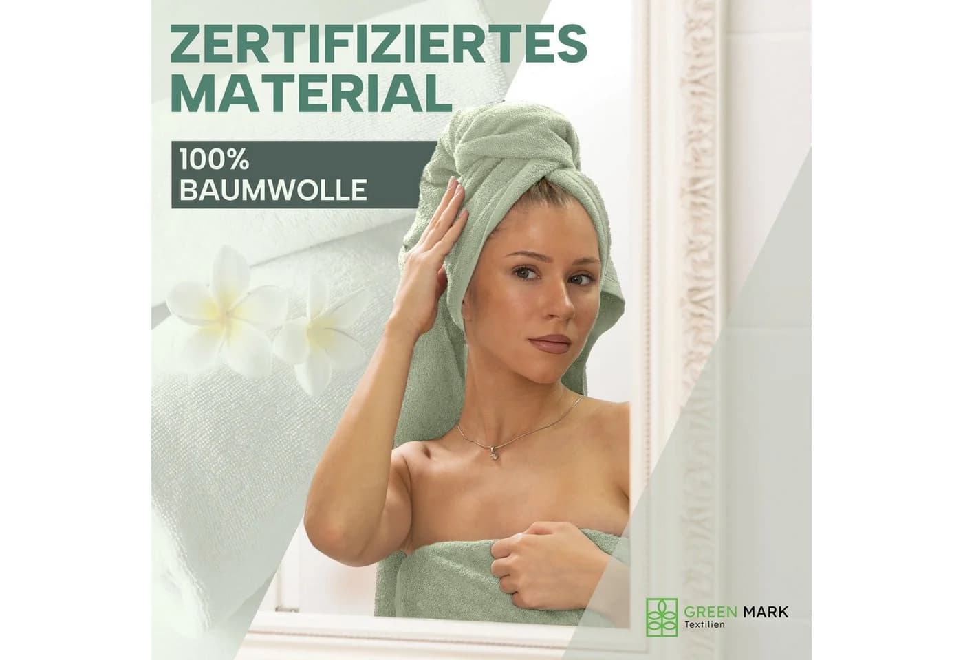 NatureMark Handtücher 8er-Sparpack 100% Baumwolle Moos grün