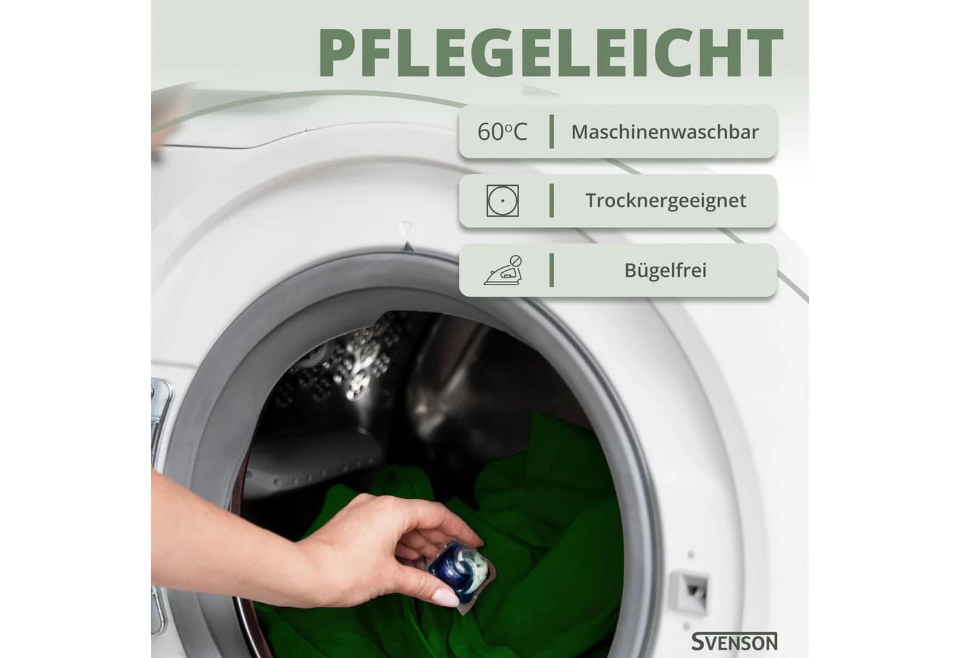 Svenson Spannbettlaken Jersey 100% Baumwolle Grün - Bild 3