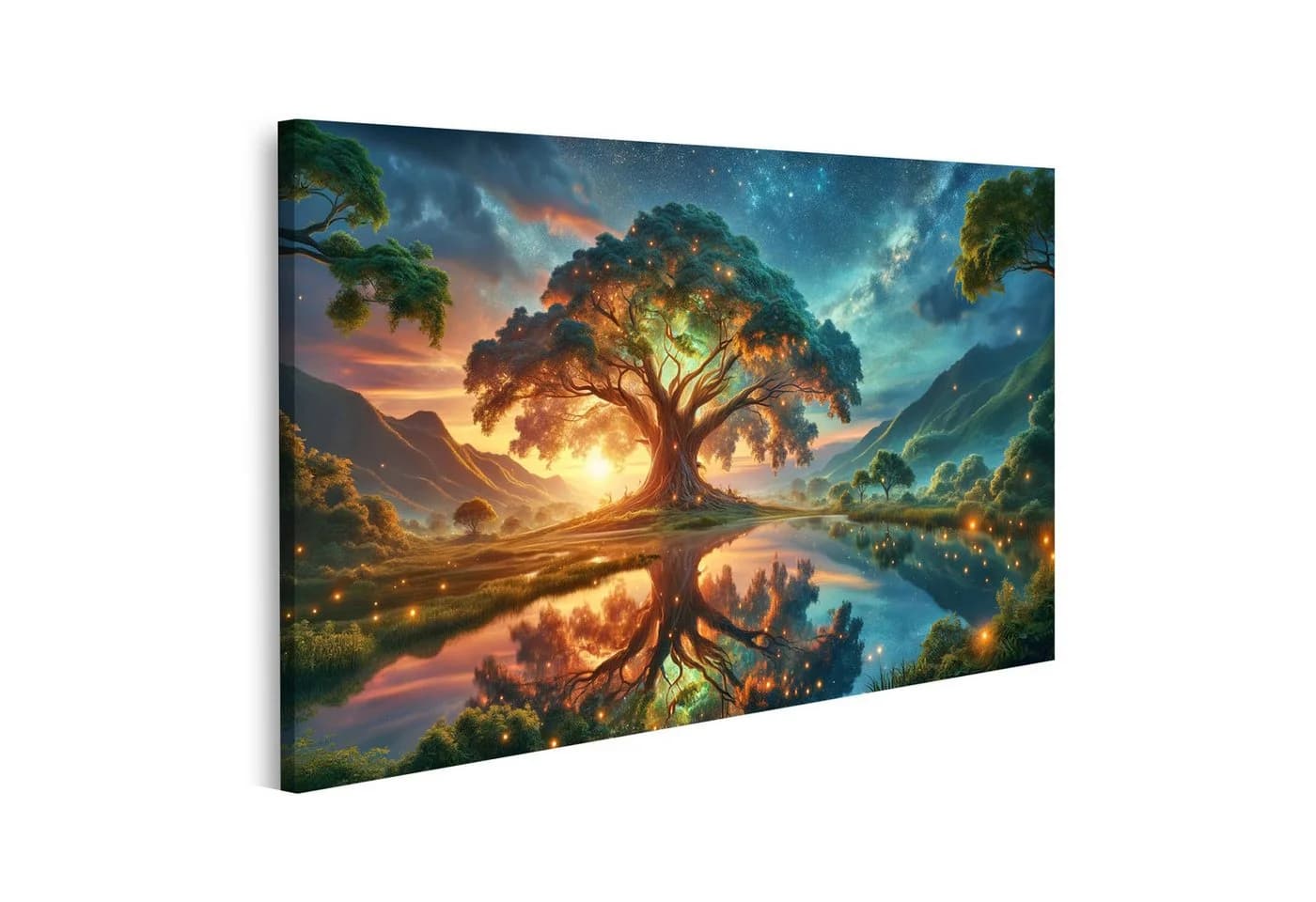 islandburner Leinwandbild Majestätischer Baum mystische Landschaft - Bild 2