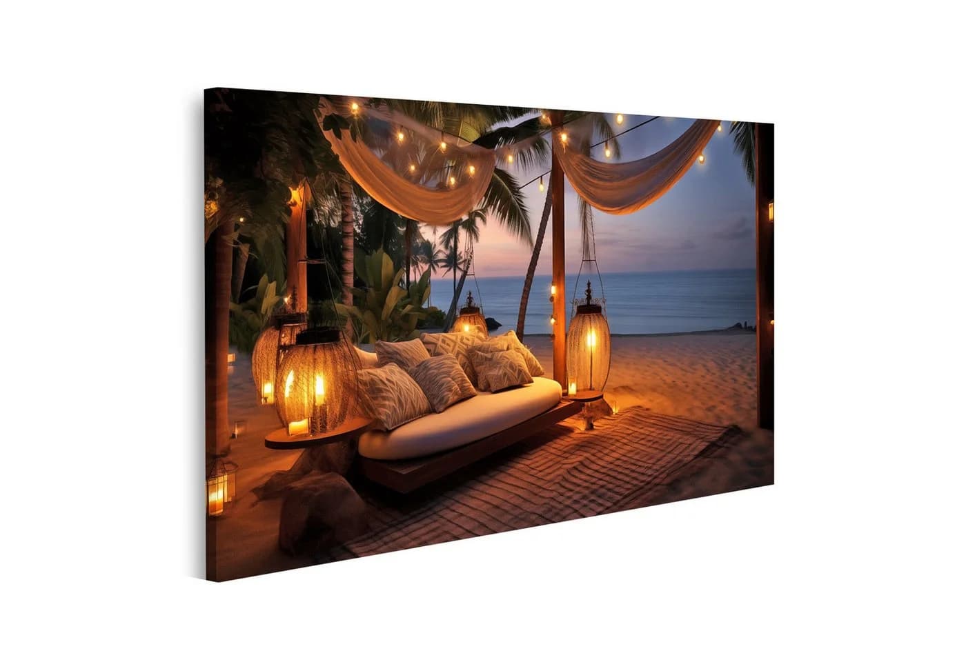islandburner Leinwandbild Strandabend Maritim Bunt 80x40cm - Bild 2