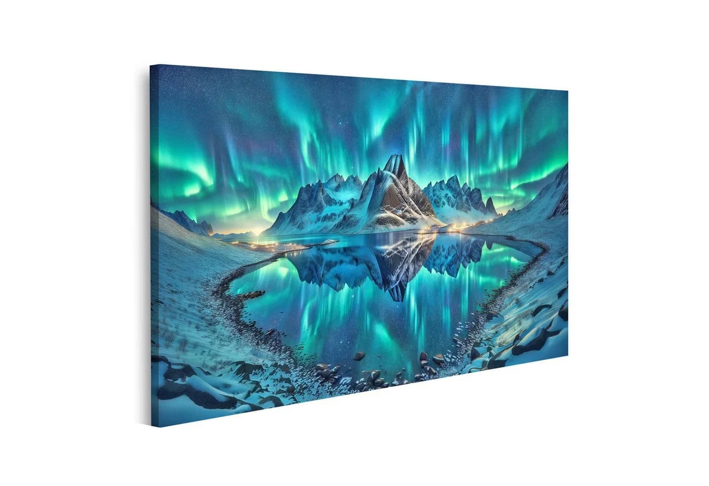 islandburner Leinwandbild Polarlichter Aurora Borealis bunt - Bild 2