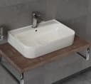 Aqua Bagno Aufsatzwaschbecken 70 cm weiß glänzend eckig Bild 3