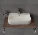 Aqua Bagno Aufsatzwaschbecken 70 cm weiß glänzend eckig Bild 4