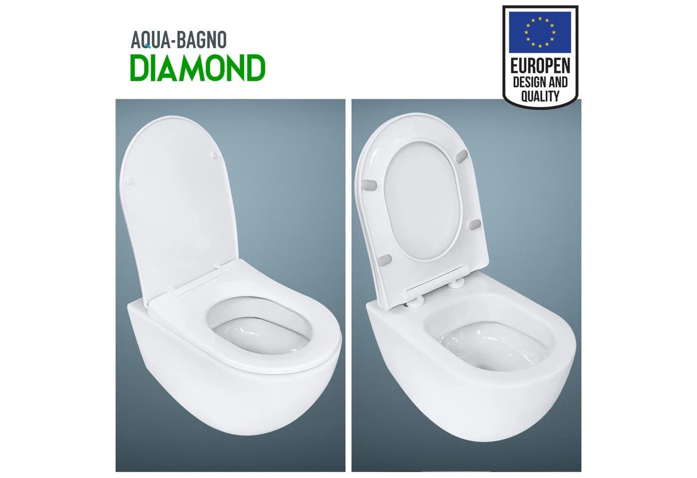 Aqua Bagno WC-Sitz mit Softclose Funktion Weiss O-Form - Bild 3