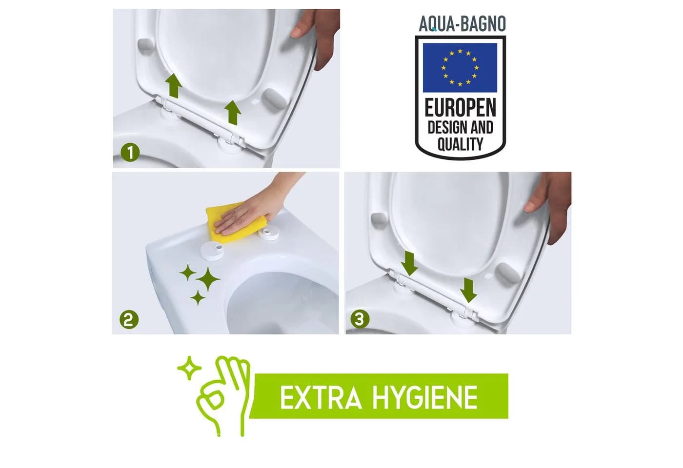 Aqua Bagno WC-Sitz mit Softclose Funktion Weiss O-Form - Bild 4