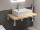 Aqua Bagno Wandwaschbecken 50cm Weiß Hochglanz Eckig Bild 1