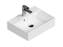 Aqua Bagno Wandwaschbecken 50cm Weiß Hochglanz Eckig Bild 2