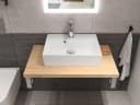 Aqua Bagno Wandwaschbecken 50cm Weiß Hochglanz Eckig Bild 3