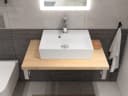 Aqua Bagno Wandwaschbecken 50cm Weiß Hochglanz Eckig Bild 4