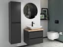 Aqua Bagno Badmöbel-Set 60cm Anthrazit Matt mit Keramikwaschbecken Bild 2